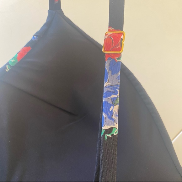 TORY BURCH Tea Rose Heirloom Stripe Floral Print One Piece Swimsuit - Picture 10 of 15